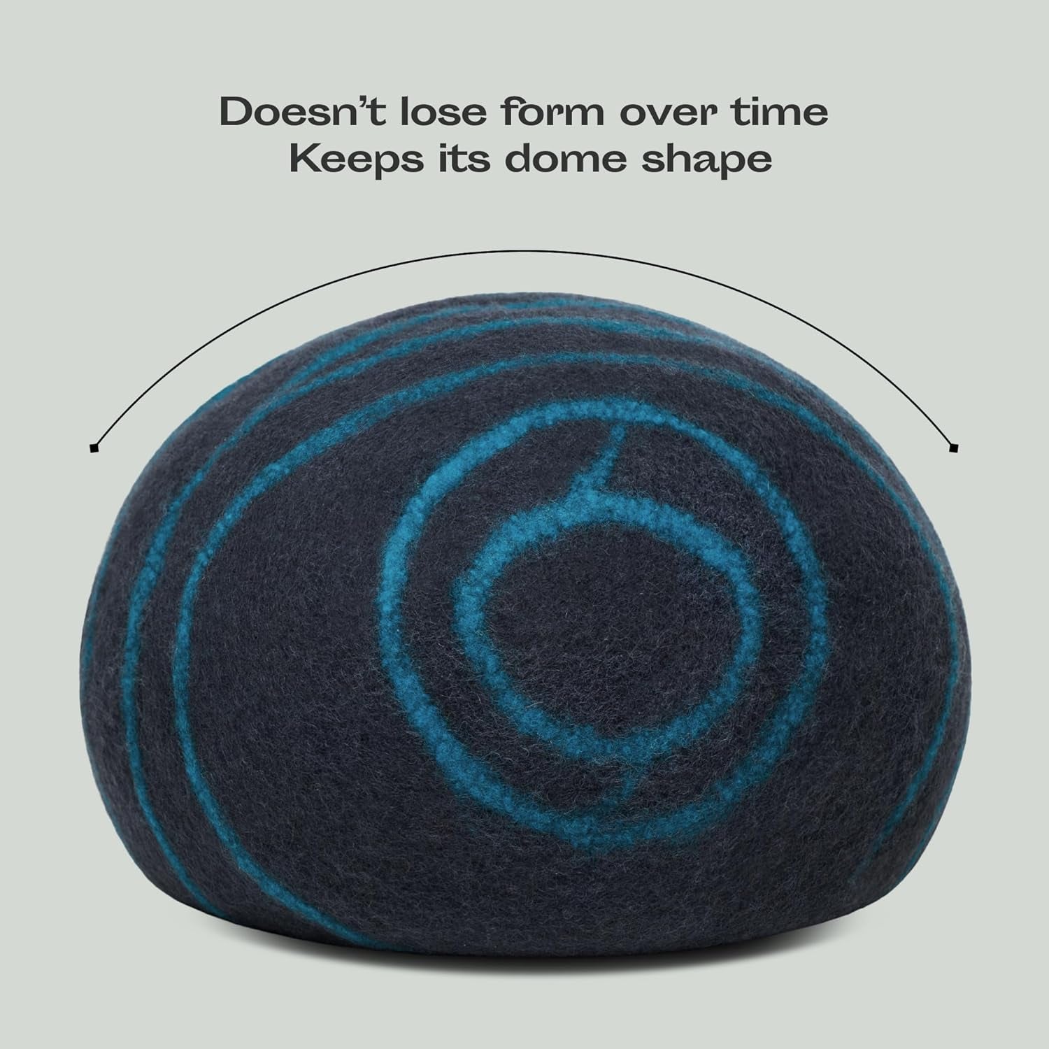 Merino Wool Cat Cave Bed for Indoor Cats (Large, Back Aqua) | Premium Handmade Felt Enclosure, Soft, Lightweight, Breathable, Adjustable Design