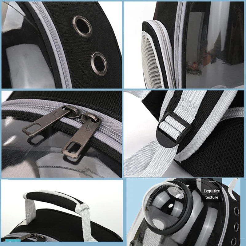 Transparent Pet Carrier Backpack - Breathable Space Capsule Design for Cats and Dogs