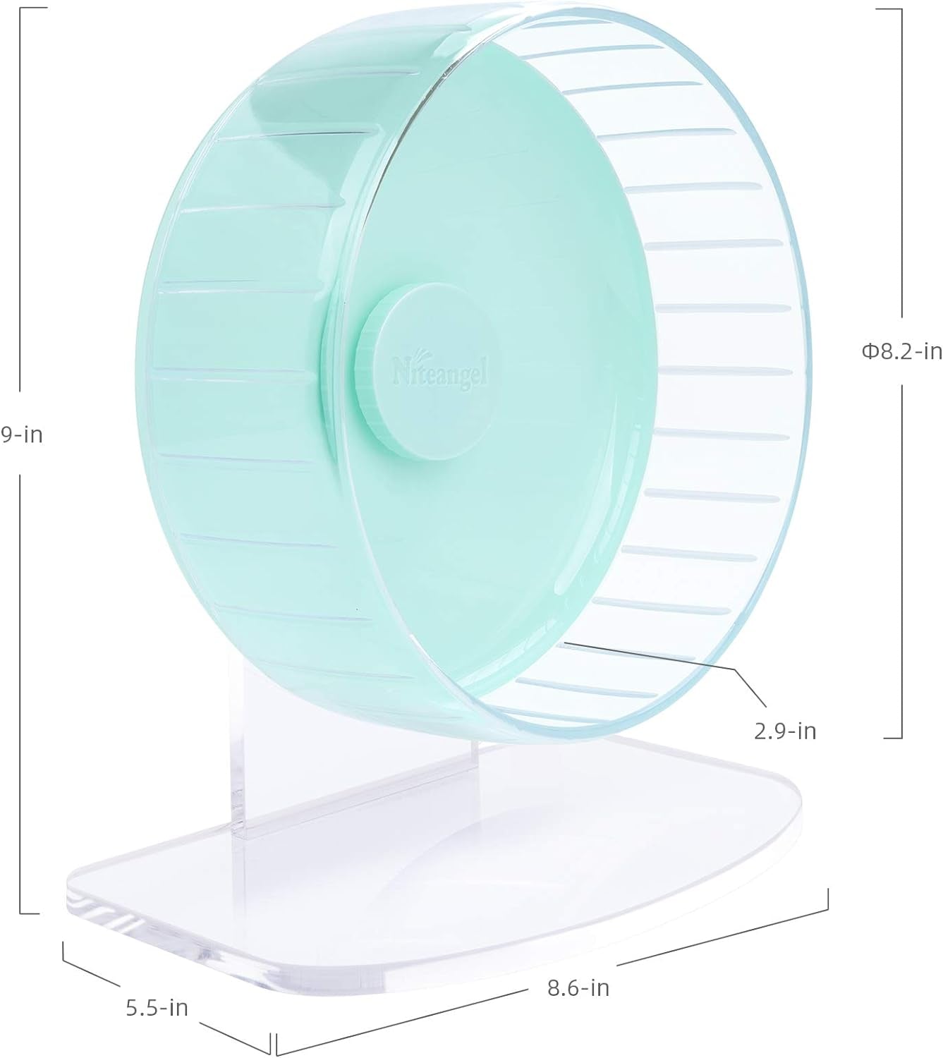 Super-Silent Hamster Exercise Wheel: Quiet 8.2 Inch Running Wheel | Can 9.1-11.8" Adjustable Height - No Bend Back Spinner Running for Dwarf Syrian Hamster Gerbils Mice or Other Small Animal