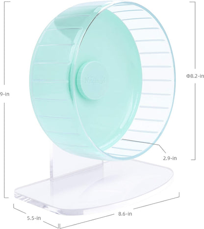 Super-Silent Hamster Exercise Wheel: Quiet 8.2 Inch Running Wheel | Can 9.1-11.8" Adjustable Height - No Bend Back Spinner Running for Dwarf Syrian Hamster Gerbils Mice or Other Small Animal