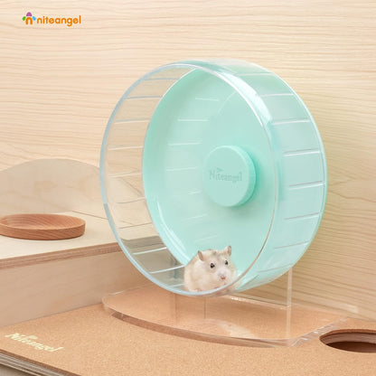 Super-Silent Hamster Exercise Wheel: Quiet 8.2 Inch Running Wheel | Can 9.1-11.8" Adjustable Height - No Bend Back Spinner Running for Dwarf Syrian Hamster Gerbils Mice or Other Small Animal