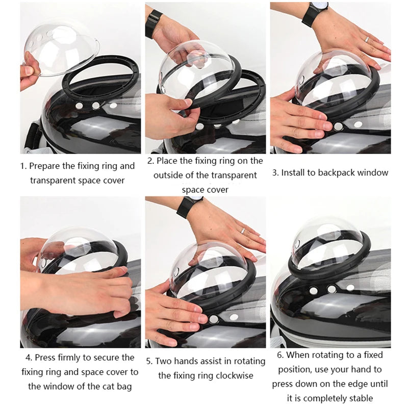 Transparent Pet Carrier Backpack - Breathable Space Capsule Design for Cats and Dogs