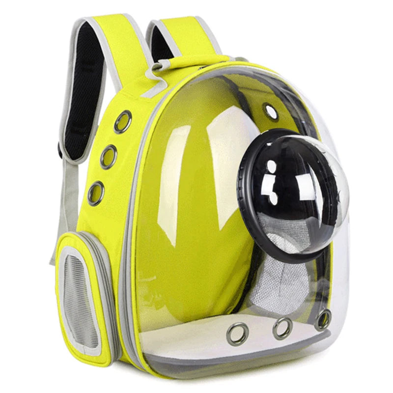 Transparent Pet Carrier Backpack - Breathable Space Capsule Design for Cats and Dogs