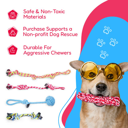 Dog Rope Toy Set for Small and Medium Breeds - 11-Piece Puppy Teething Collection