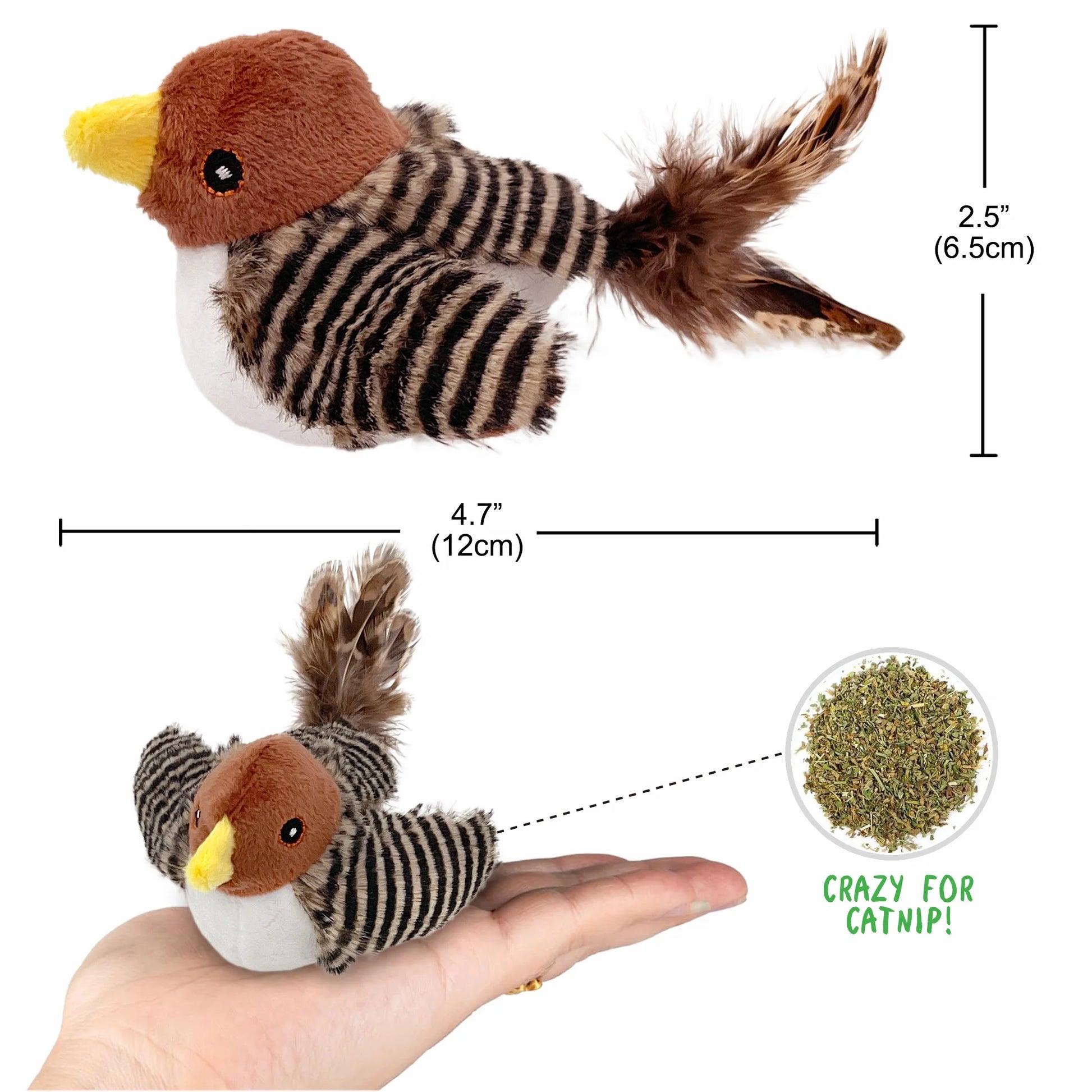 Automated Interactive Cat Toy with Chirping Bird Sounds and Feather Tail for Engaging Solo Play